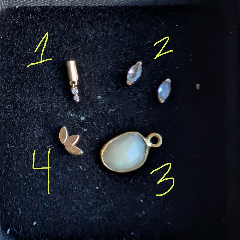 BVLA YG triple marquise threadless end